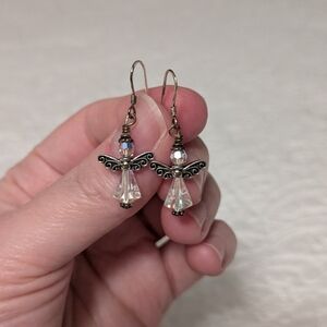 NWOT Crystal Angel Earrings